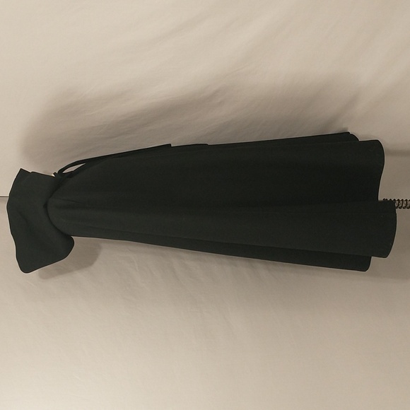 Vintage Black Wool Cape Hooded 40" Long Deep Hood Neck Tie Holes Costume or Fix - Picture 3 of 12